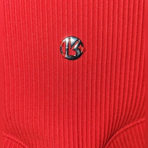 Buffbunny Material Girl Ribbed Short - Salsa Red Large 4" - Picture 3 of 4